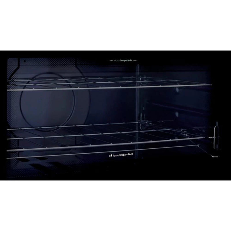 Fogão Consul 5 Bocas CFS5VAR com Trempe de Ferro Fundido com Mesa de Vidro Bivolt - Inox